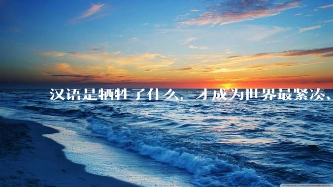 汉语是牺牲了什么，才成为世界最紧凑、最高效的语言？